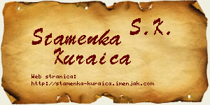 Stamenka Kuraica vizit kartica